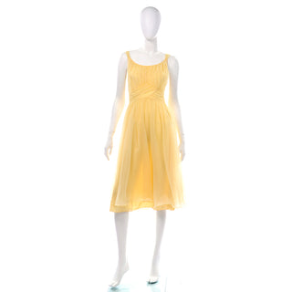 1960s Virigina Wallace Yellow Nylon House Dress Nightgown