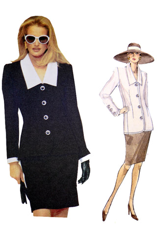 1990s Uncut Givenchy Vogue Paris Original 1298 Skirt Jacket Pattern