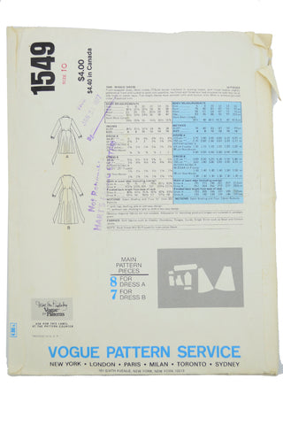 Rare 1976 Vogue 1549 Diane Von Furstenberg Wrap Dress American Designer Pattern 