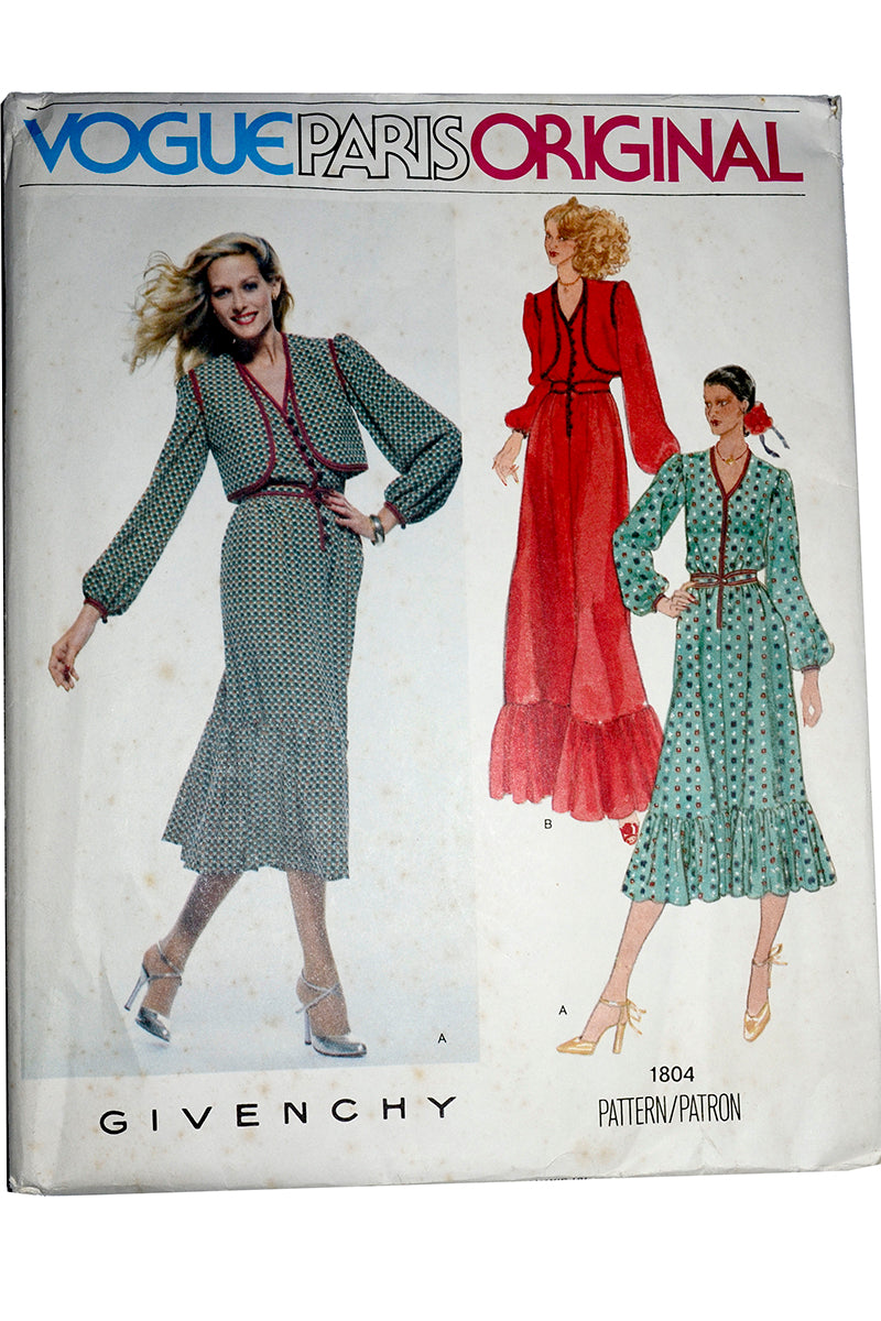 1979 Vogue Paris Original 1804 Givenchy Dress Uncut Sewing Pattern – Modig 1979 Vogue Paris Original 1804 Givenchy Dress Uncut Sewing Pattern – Modig