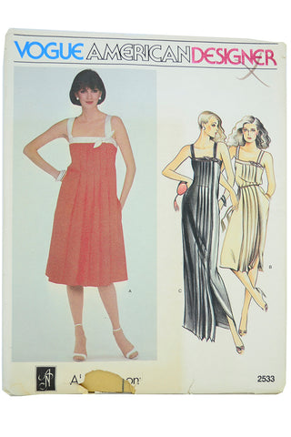 Uncut 1980 Albert Nipon Vogue 2533 American Designer Vintage Sewing Pattern 80s