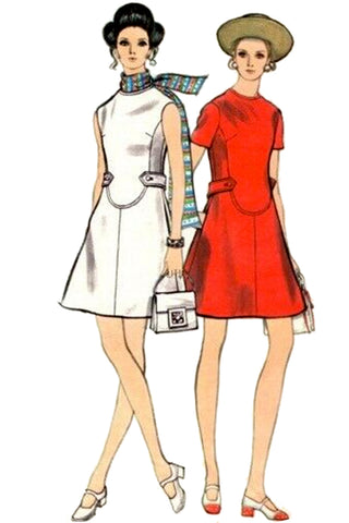 Uncut Vogue 7807 Vintage 1960s Mod Dress Sewing Pattern