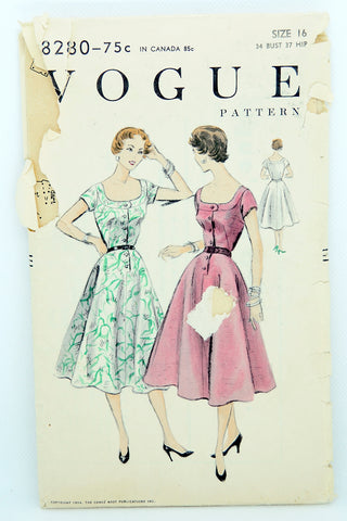 Vogue 8280 Vintage Party Dress Pattern
