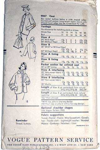 1950s Vogue Pattern for jacket 