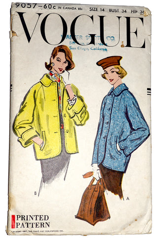 Vogue 9057 Vintage Jacket Pattern 1957