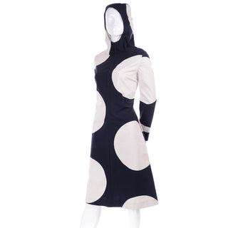 Graphic Print Black and White Contrast Vintage Dress