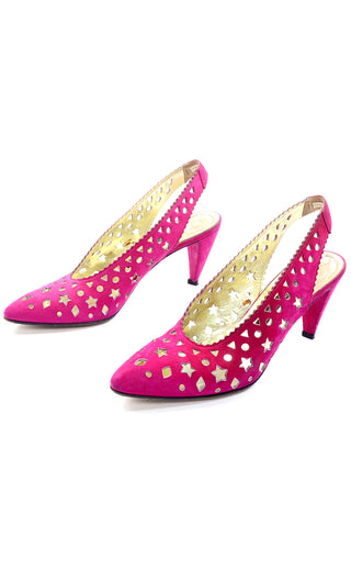 Walter Steiger 1980s heels vintage pink cut-out star shoes