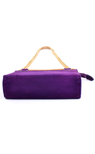 80s Vintage Walter Steiger Handbag in Purple Suede