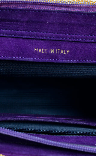 Vintage Walter Steiger Handbag in Purple Suede Shoulder Bag