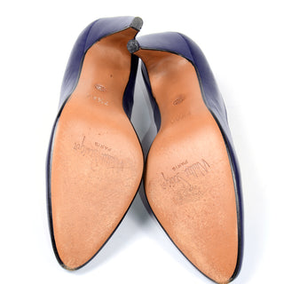 Walter Steiger Sculpted Vintage Royal Blue Leather Shoes 7.5 A Excellent
