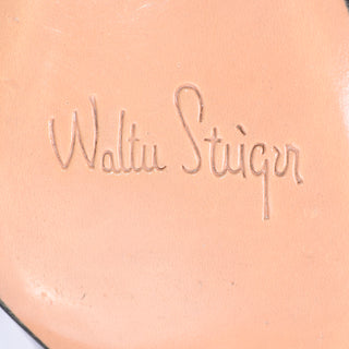 Unworn Vintage Walter Steiger Silver Metallic Shoes Size 7B Designer heels