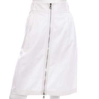 Dolce & Gabbana White Cotton Denim Pencil Skirt with Exposed Zipper 6