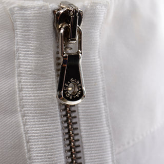 Dolce & Gabbana White Cotton Denim Pencil Skirt with Exposed Zipper Branded zipper pulls