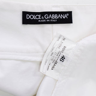 IT 46 Dolce & Gabbana White Cotton Denim Pencil Skirt with Exposed Zipper