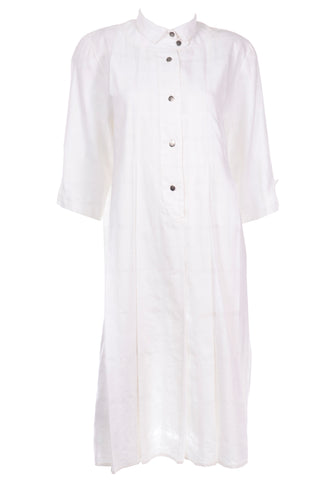 Marika Blu Vintage Cotton Linen White Dress Made in Italy
