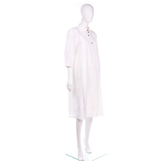 Marika Blu Vintage Cotton Linen White Dress Made in Italy Summer
