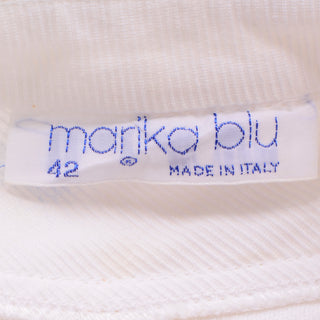 Marika Blu Vintage Cotton Linen White Dress Made in Italy 42