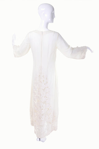 1970's vintage wedding dress cotton white maxi dress