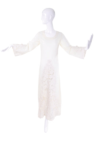Boho 1970's lace wedding dress
