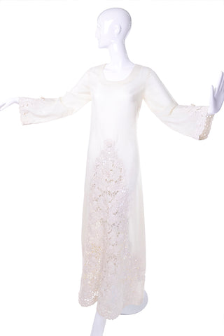 1970's boho wedding dress