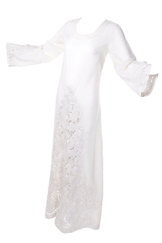Bohemian white wedding dress