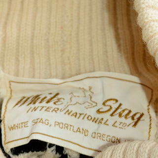 1960s White Stag Abstract Black & Cream Stripe Vintage Sweater Rare label