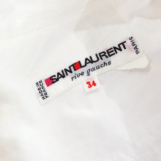 1980s Yves Saint Laurent Vintage White Cotton YSL Vintage Coat Tunic Shirt Dress