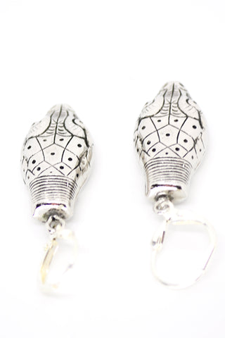 Vintage Whiting & Davis Silver Pierced Snake Head Earrings signed