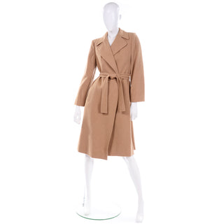 1970s Vintage Woolf Brothers 1970s Lined Camel Hair Trench Coat W Belt