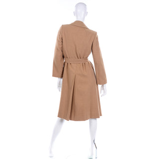 Vintage Woolf Brothers 1970s Lined Fine Camel Hair Trench Coat W Belt 