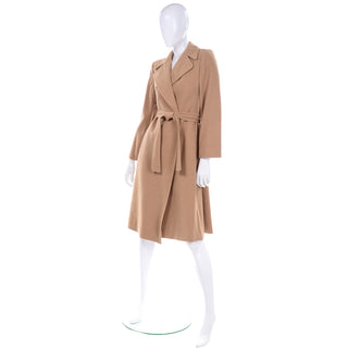 70s Vintage Woolf Brothers 1970s Lined Camel Hair Trench Coat W Belt