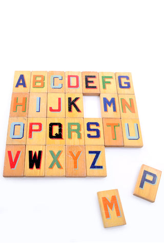 Vintage colorful alphabet blocks