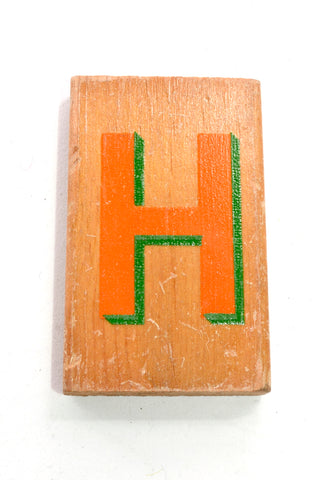 Vintage Colorful Wooden Alphabet Letter Blocks
