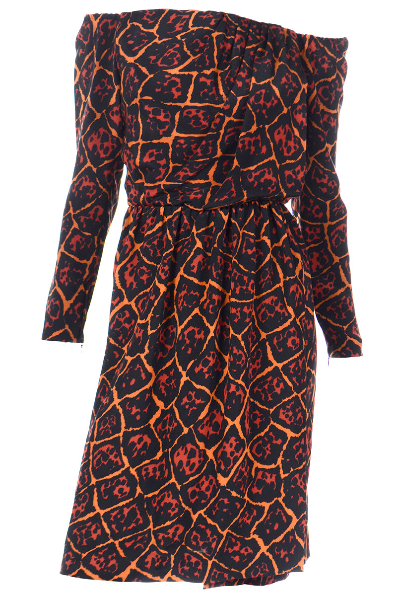 yves saint laurent dress 1980s Yves Saint Laurent Animal Print Runway Vintage Dress – Modig
