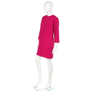 1990 Yves Saint Laurent Pink Wool Vintage Dress