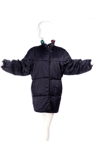 YSL black reversible puffer coat