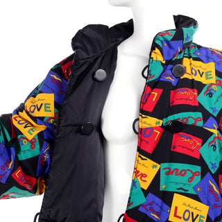 Yves Saint Laurent Love Card reversible puffer coat