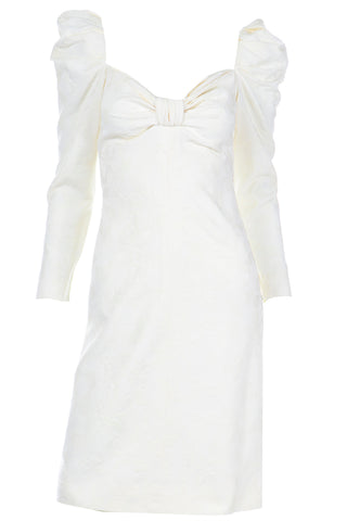 1990s Yves Saint Laurent White Jacquard Vintage YSL Dress Size Small – Modig 1990s Yves Saint Laurent White Jacquard Vintage YSL Dress Size Small – Modig