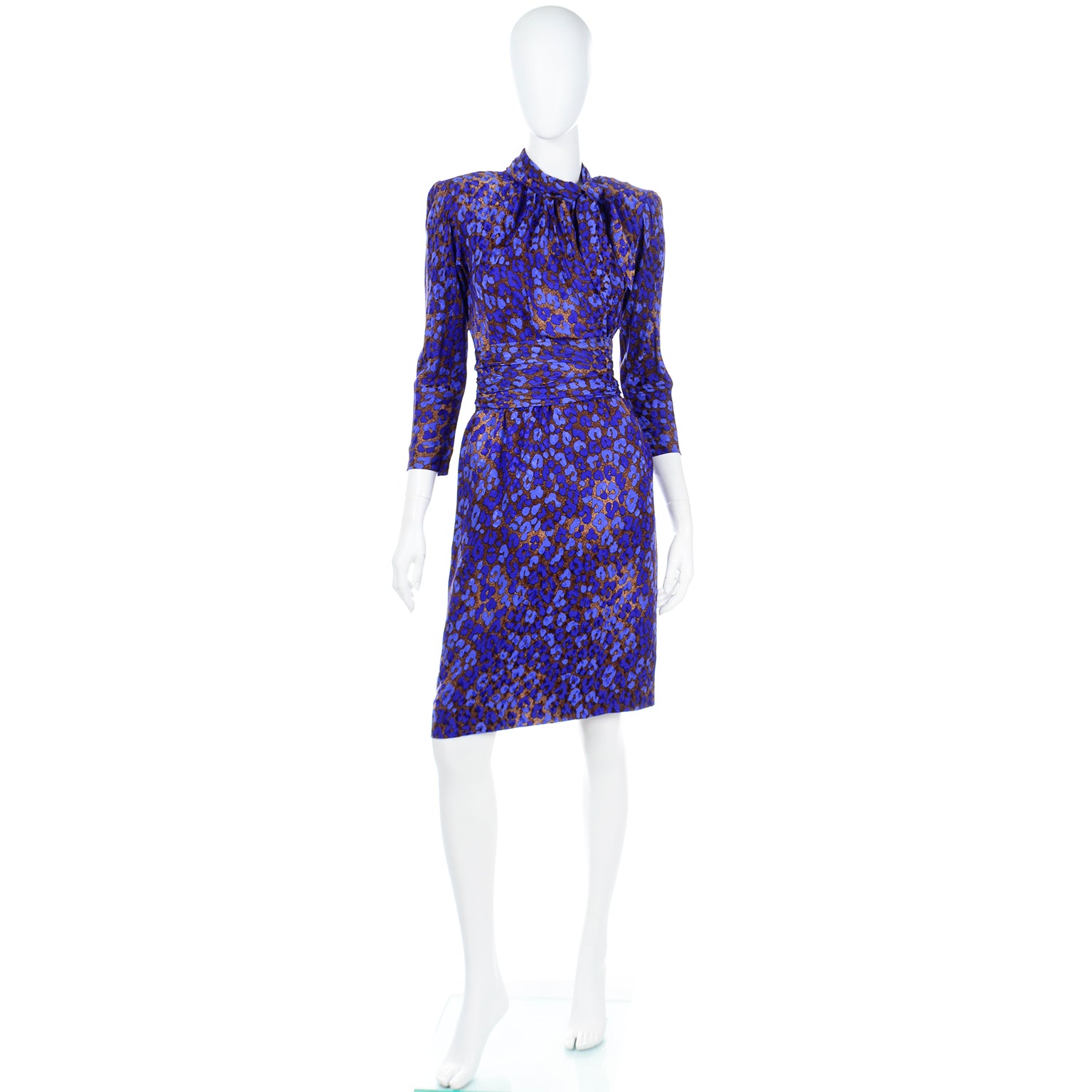 Yves Saint Laurent Blue & Copper Vintage Documented Runway Dress – Modig Yves Saint Laurent Blue & Copper Vintage Documented Runway Dress – Modig