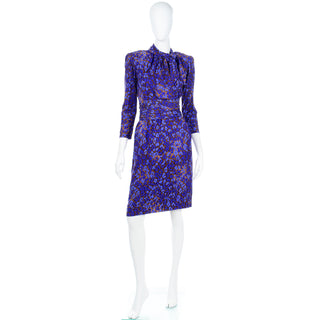 vintage yves saint laurent dress Yves Saint Laurent Blue & Copper Vintage Documented Runway Dress – Modig