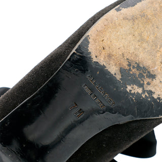 Vintage Yves Saint Laurent Black Suede Tie Shoes 7M