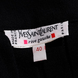 1990s Yves Saint Laurent Fine Black Wool Crepe Pleated Skirt Made in France