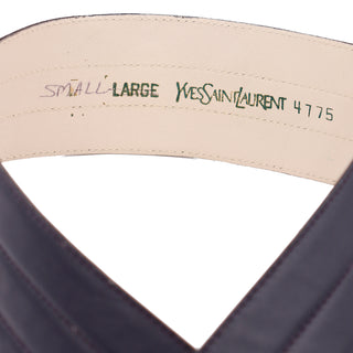 1980s YSL Vintage Soft Black Leather Topstitched Belt YSL