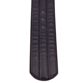 1980s YSL Vintage Soft Black Leather Topstitched Belt Fits Size S