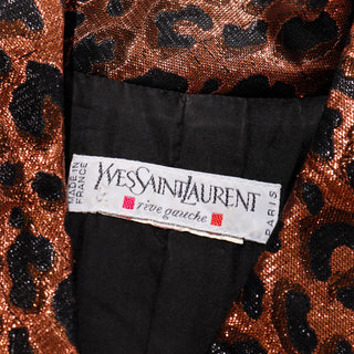 1989 Yves Saint Laurent Brown Metallic Leopard Print Jacket