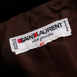 1980s YSL Brown Velvet Yves Saint Laurent Slim Skirt Rive Gauche