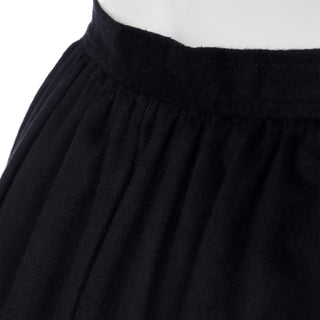 1980s Black Cashmere Wool Yves Saint Laurent Rive Gauche Vintage Skirt YSL