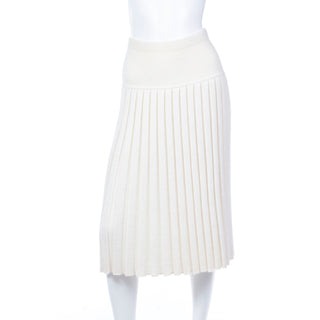 1990s YSL Cashmere Ribbed Vintage Skirt