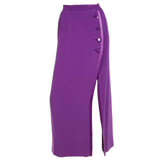 1990s Vintage Yves Saint Laurent Purple Long Evening Skirt Fr 36