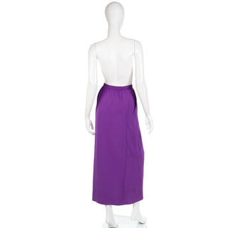 1990s Vintage Yves Saint Laurent Purple Long Evening Skirt S